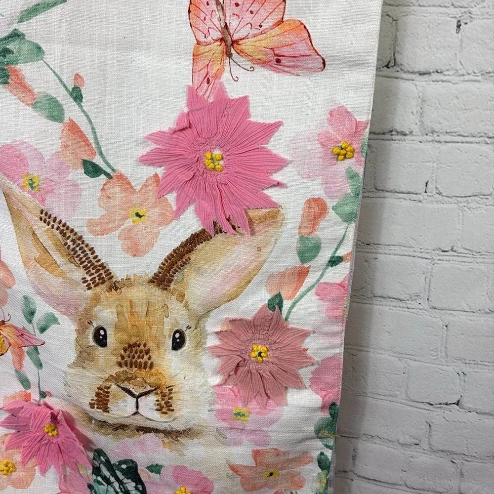 HOP AWAY HOME Bunny Rabbit Spring Cotton Table Runner 16